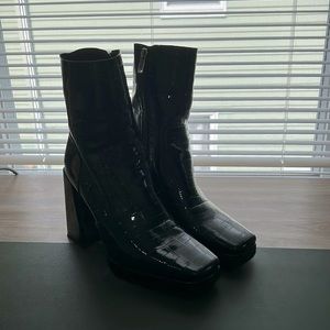 Princess Polly Crocodile Skin Platforms